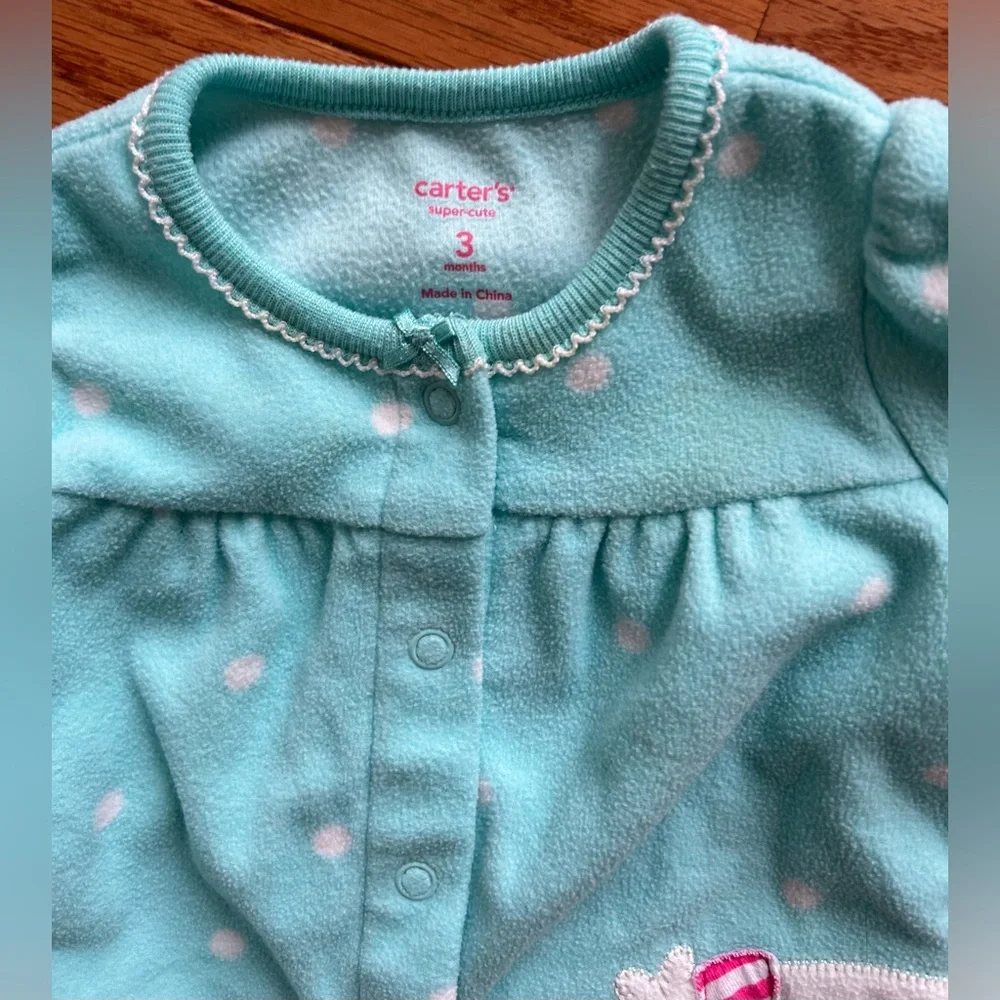 5/$20 Carters Fleece one piece Footie footless 3mo